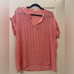 EUC Red and White Pleione Blouse